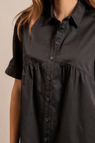 Robe chemise noire | Elora