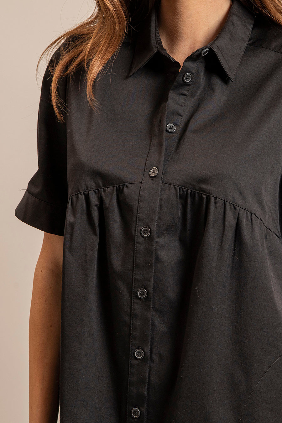 Robe chemise noire | Elora