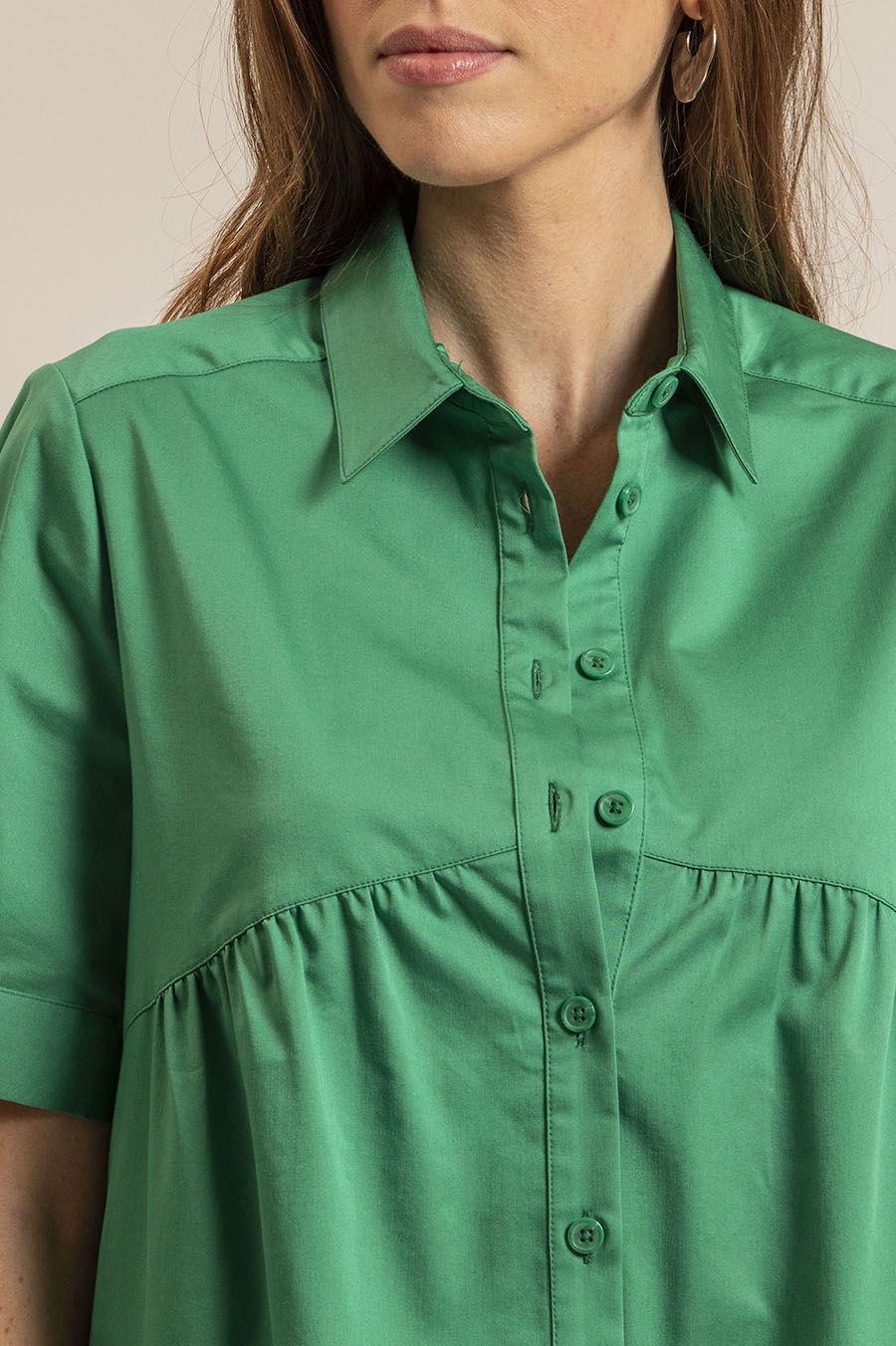 Robe chemise verte | Elora