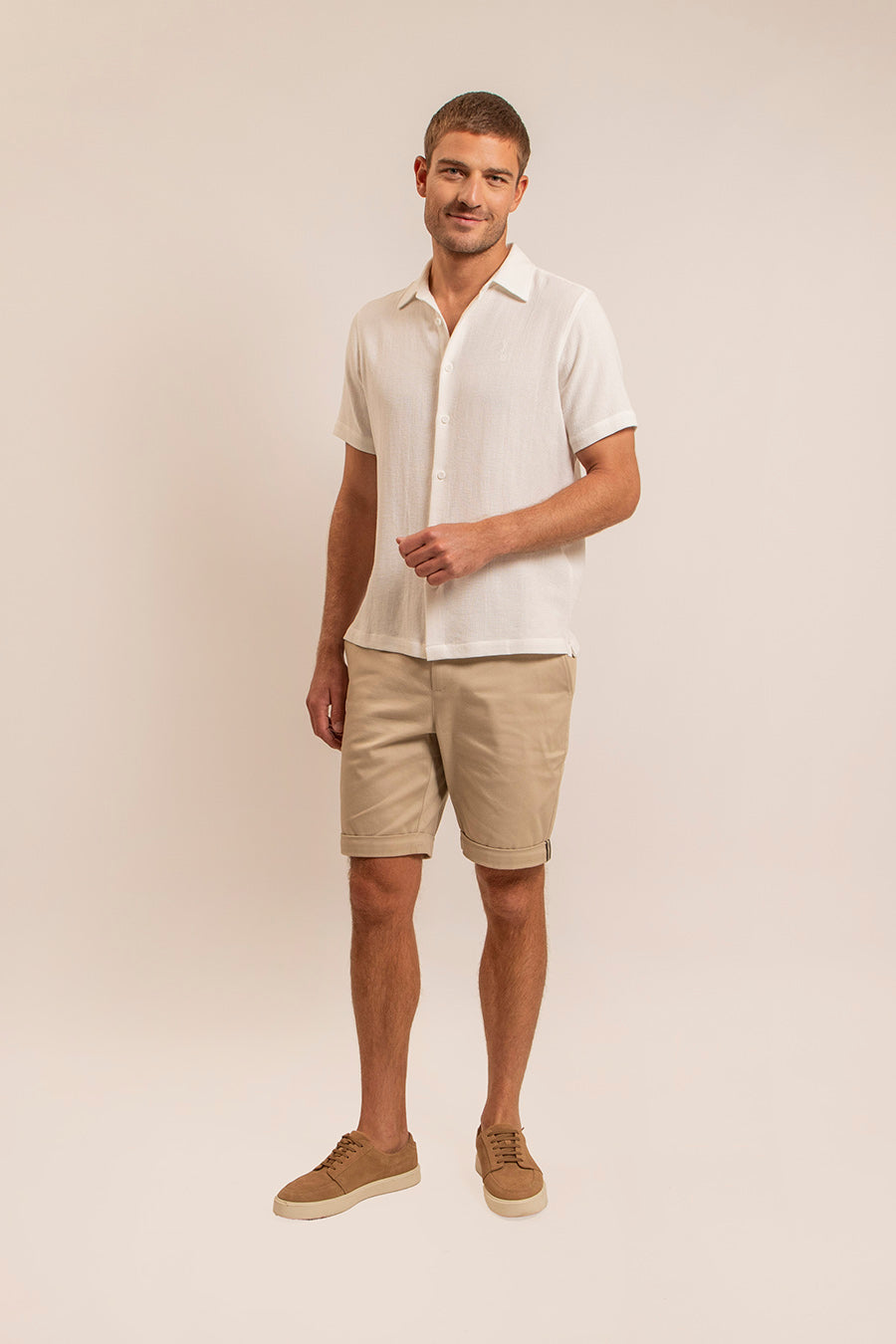 Short gaufré beige | Elora