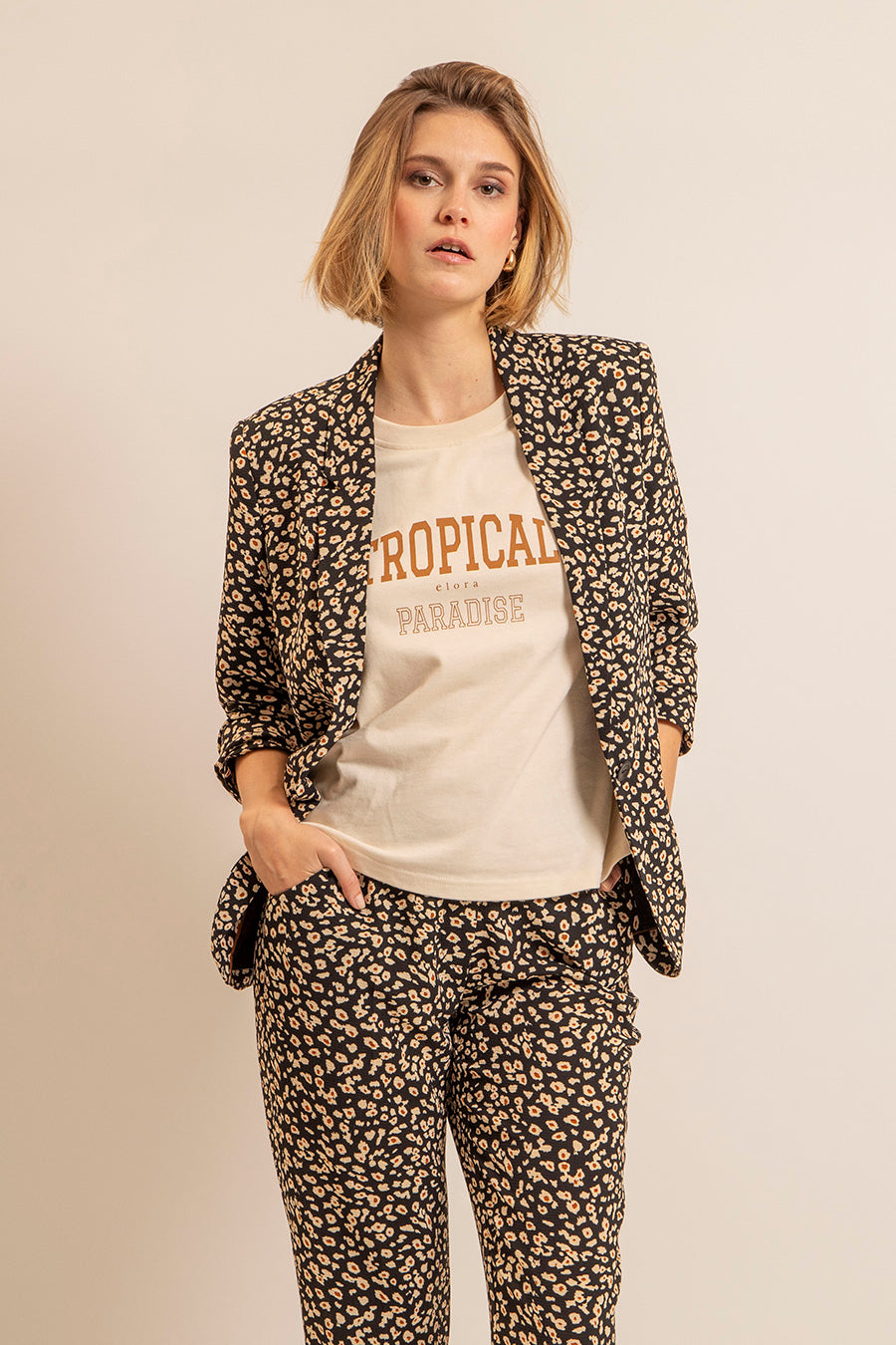 Tee-Shirt printé beige | Elora