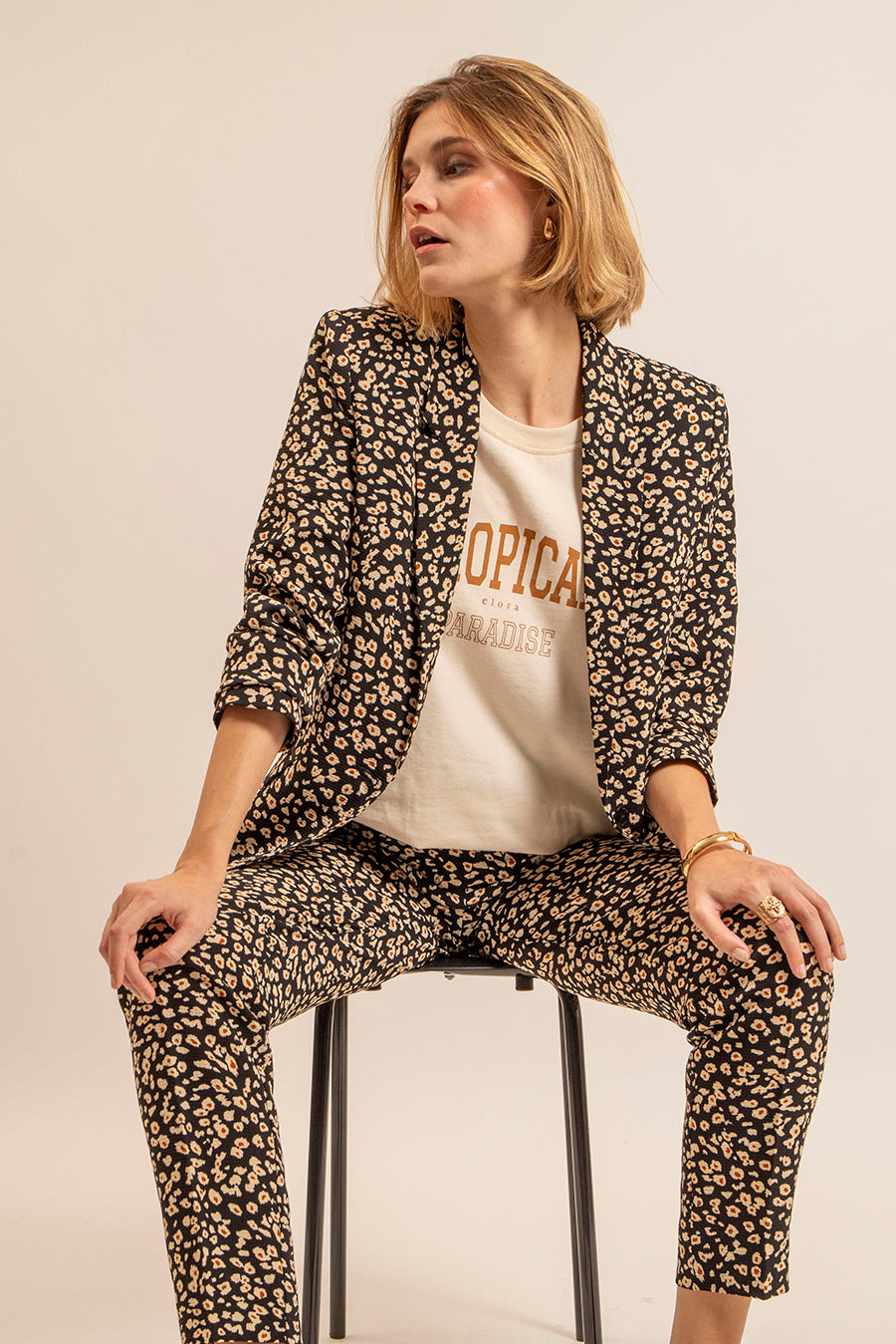 Veste fluide imprimé léopard | Elora