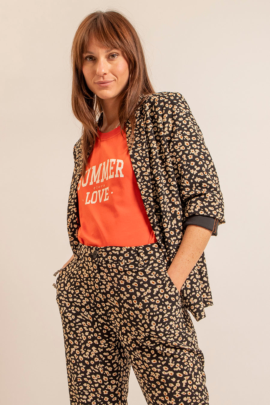 Veste fluide imprimé léopard | Elora