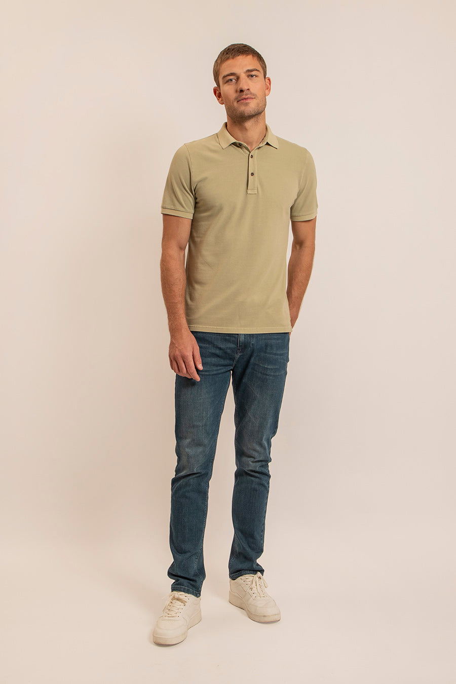 Polo coloris sauge | Elora