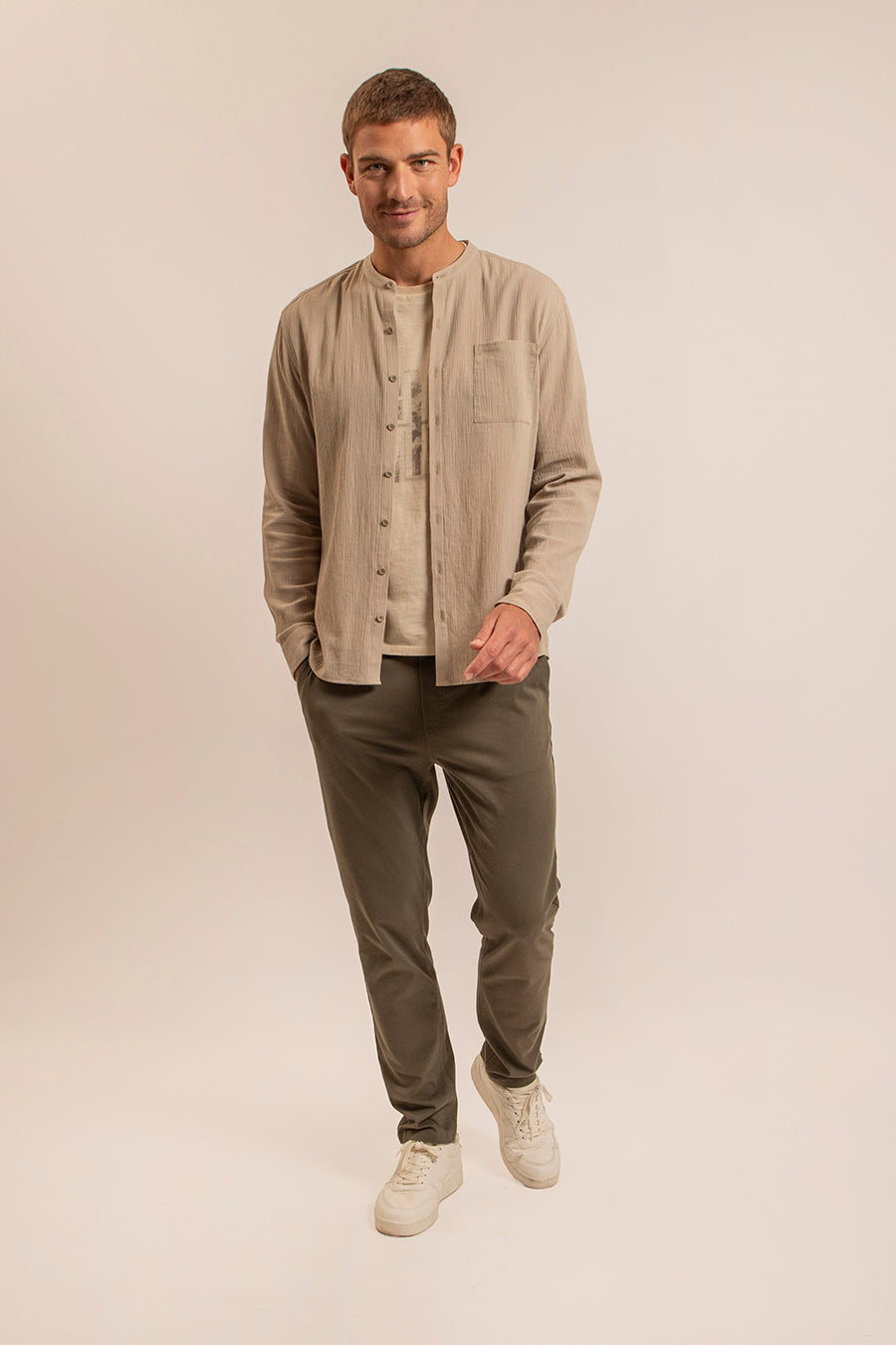 Tee-Shirt printé beige | Elora