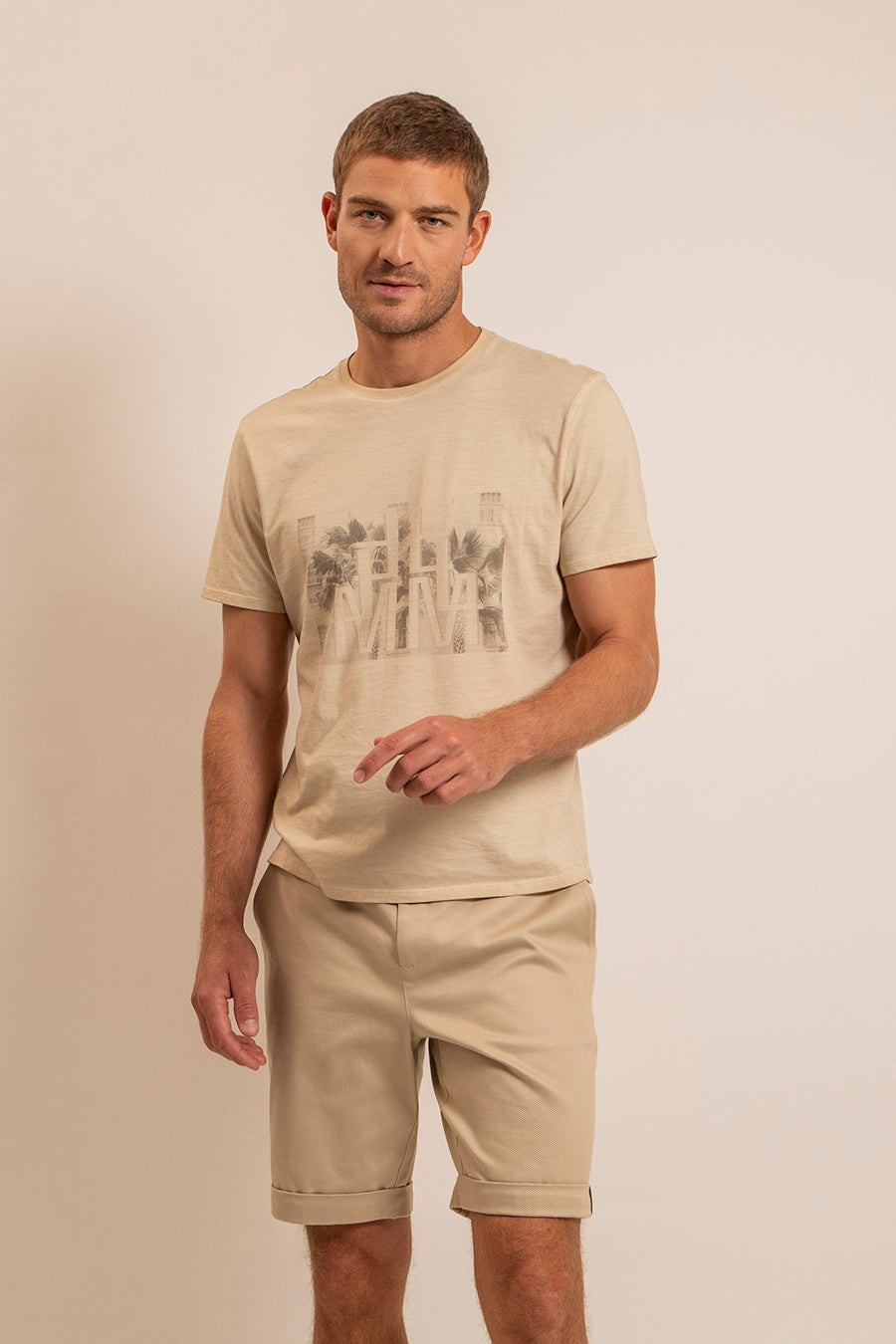 Tee-Shirt printé beige | Elora