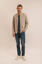 Chemise col mao kaki clair | Elora