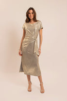 Robe longue dorée | Elora