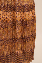 Robe longue plissée dorée | Elora