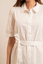 Robe broderie anglaise écrue | Elora
