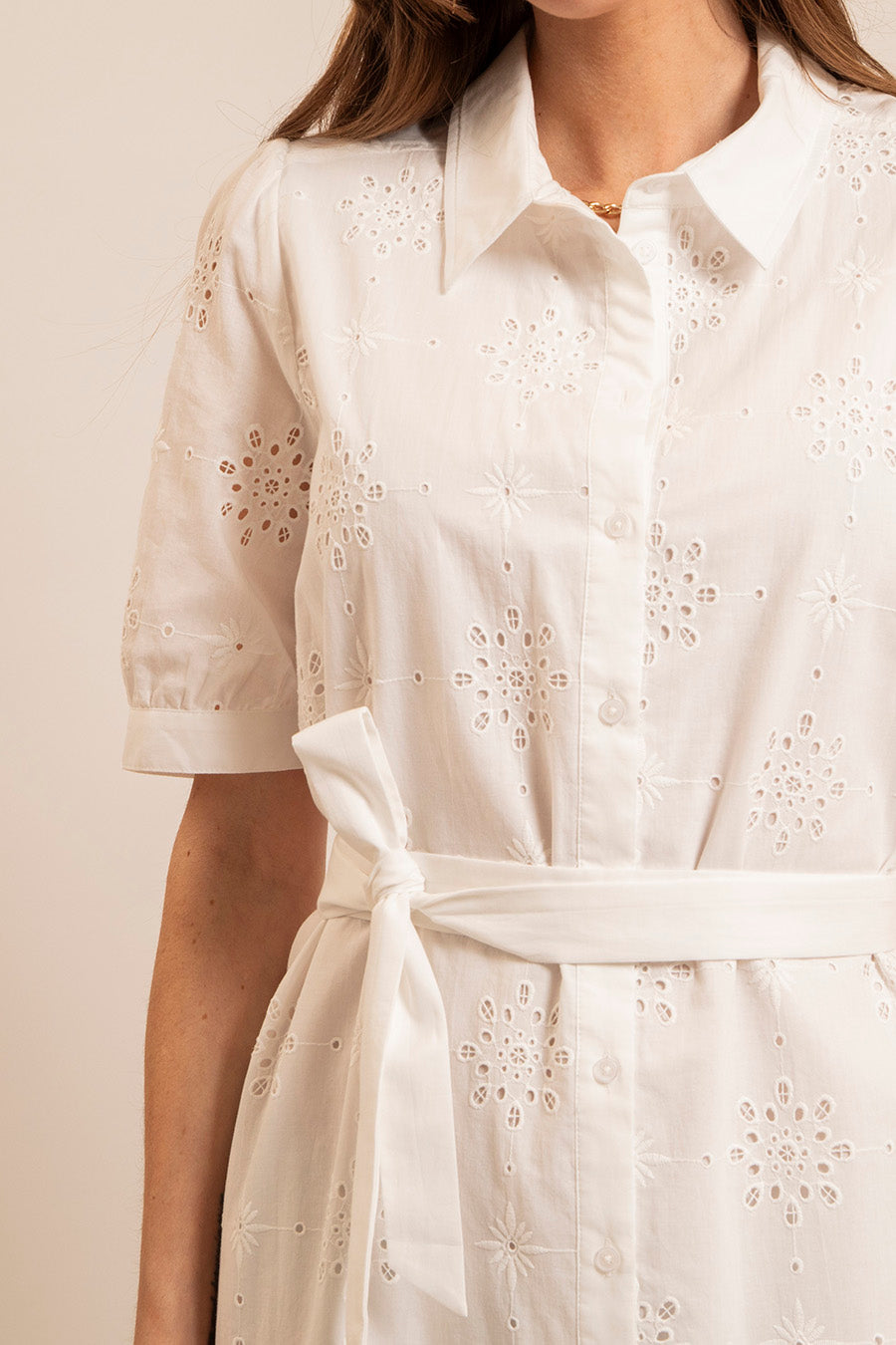 Robe broderie anglaise écrue | Elora