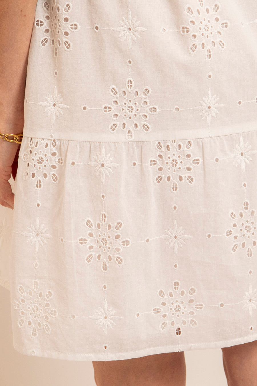 Robe broderie anglaise écrue | Elora