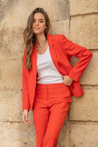 Veste tailleur infroissable orange | Elora