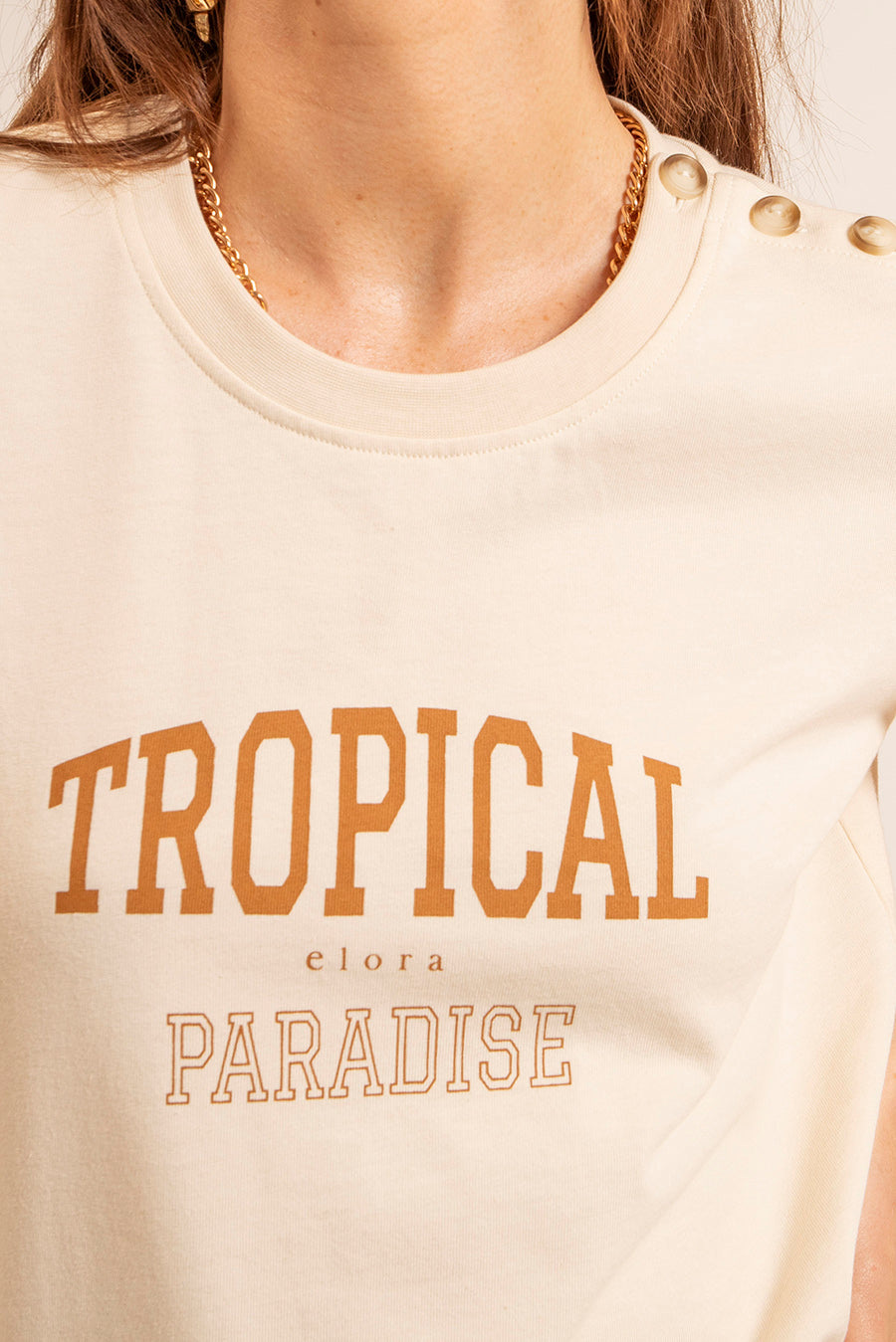 Tee-Shirt printé beige | Elora