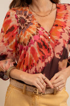 Blouse tie and dye rose et brique | Elora