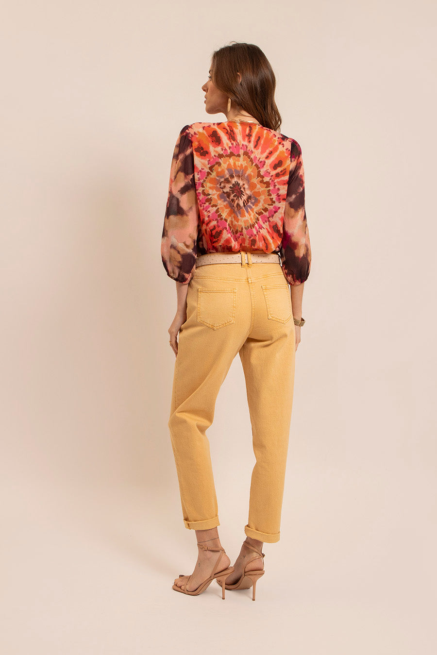 Blouse tie and dye rose et brique | Elora