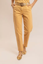 Pantalon large coloris paille | Elora