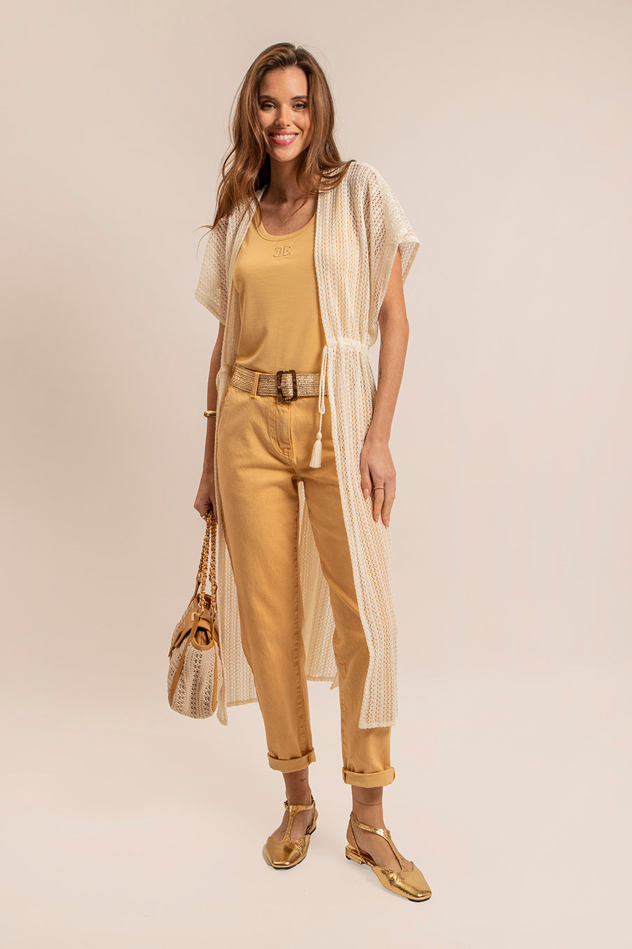 Débardeur en modal coloris paille | Elora