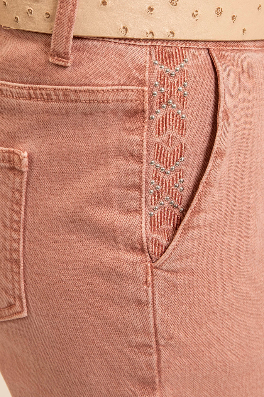 Pantalon large coloris bruyère | Elora