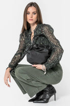 Pantalon large kaki | Elora