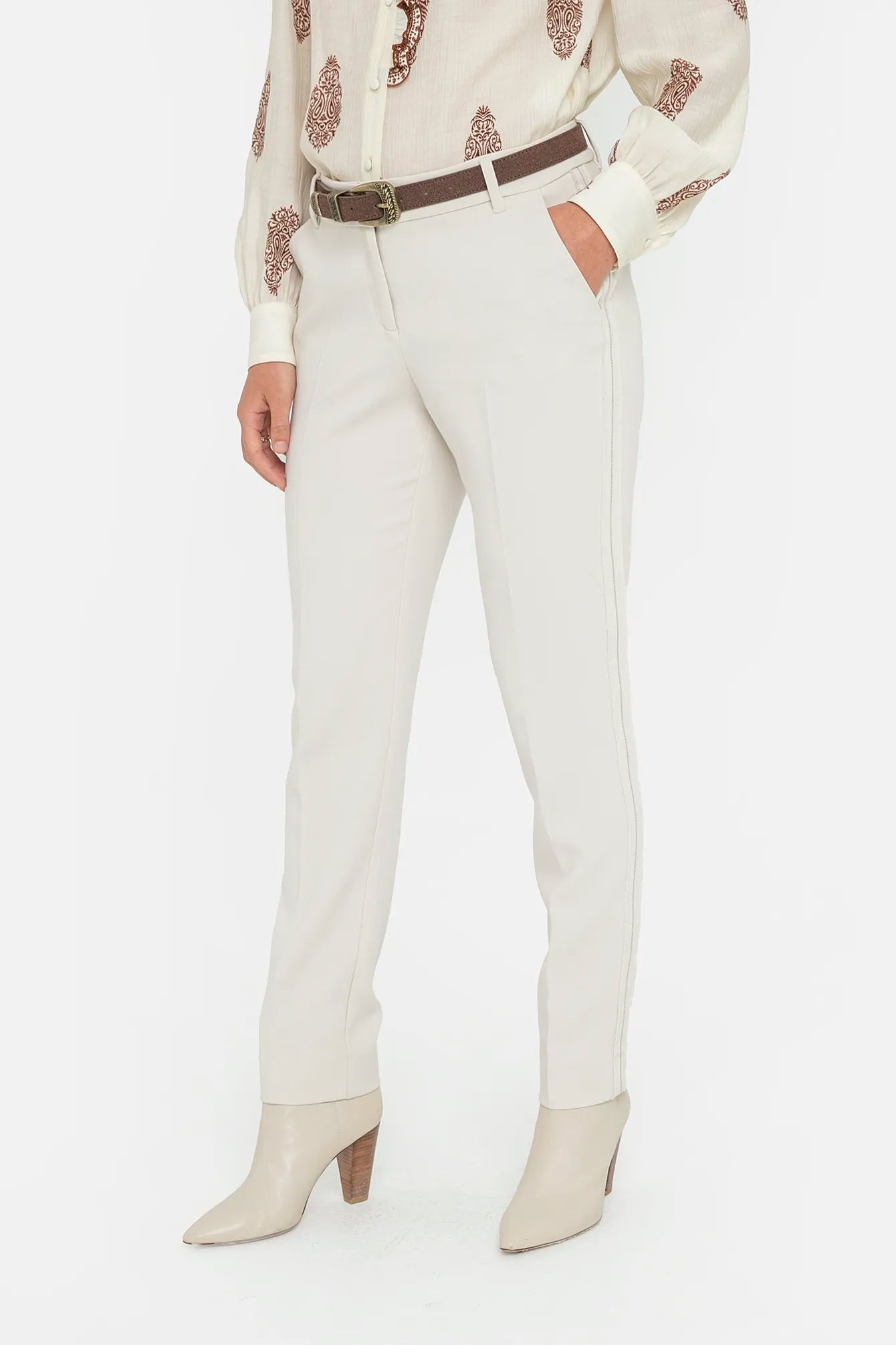 Pantalon cigarette crème | Elora