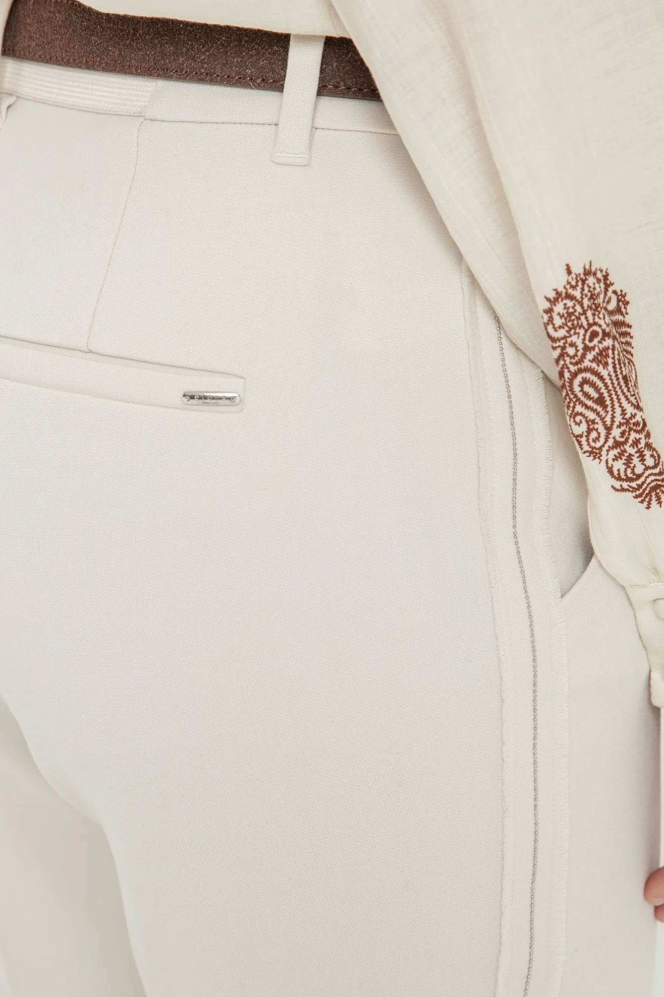 Pantalon cigarette crème | Elora