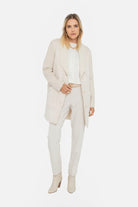 Manteau long bi matières écru | Elora