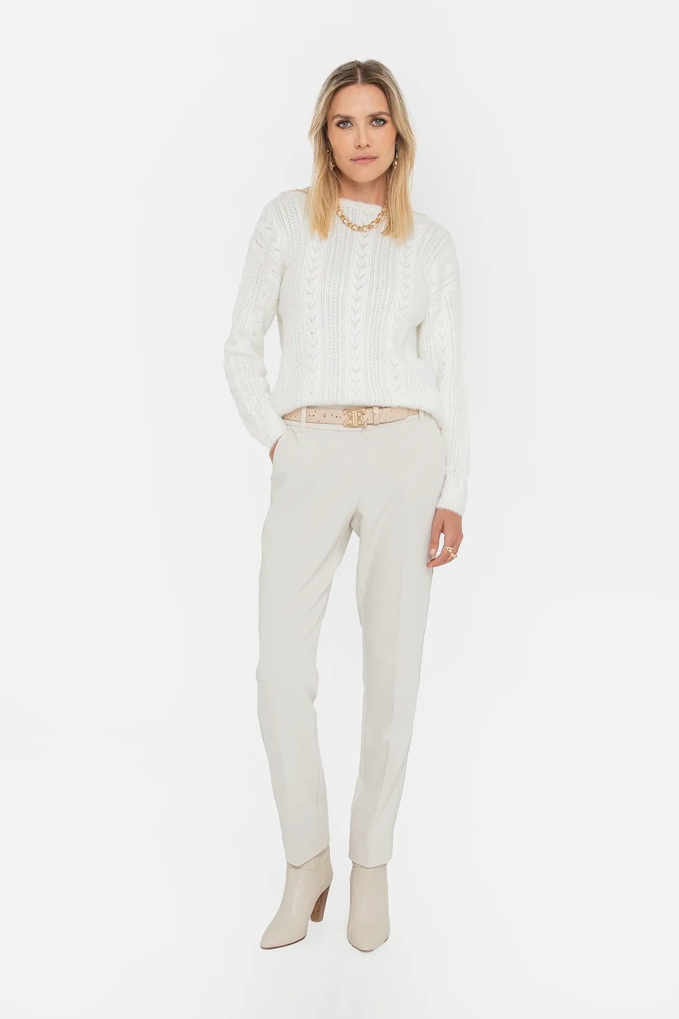 Pantalon cigarette crème | Elora