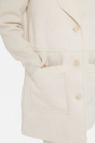 Manteau long bi matières écru | Elora