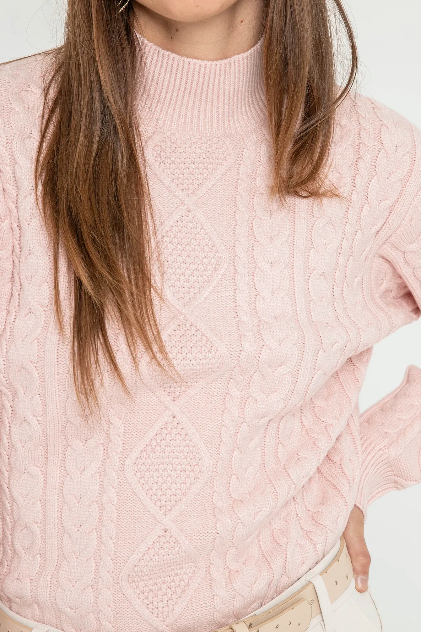 Pull irlandais rose pâle | Elora