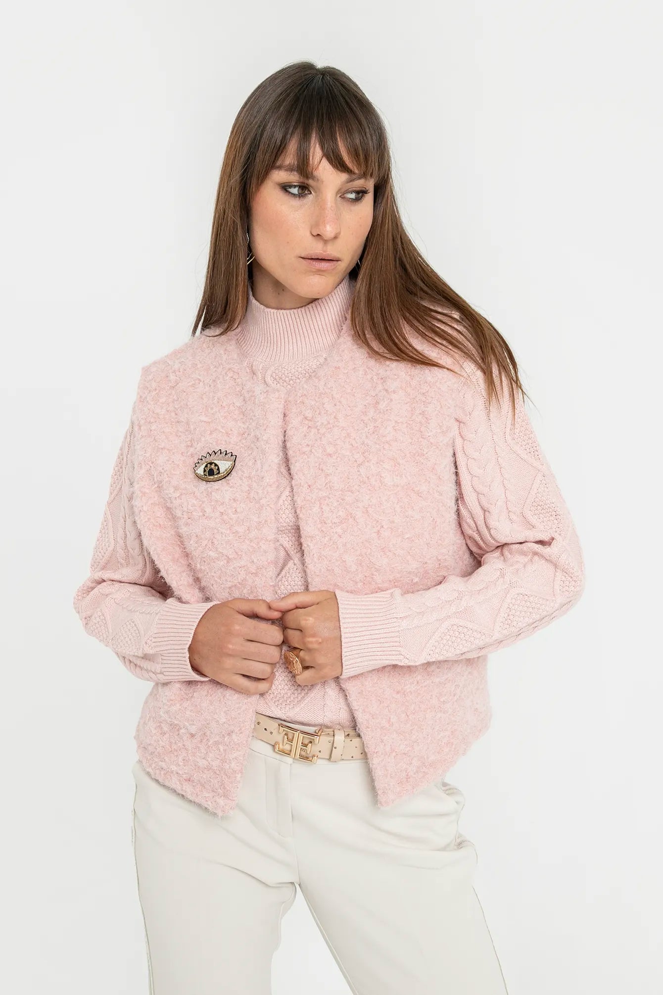 Boléro sans manches rose | Elora