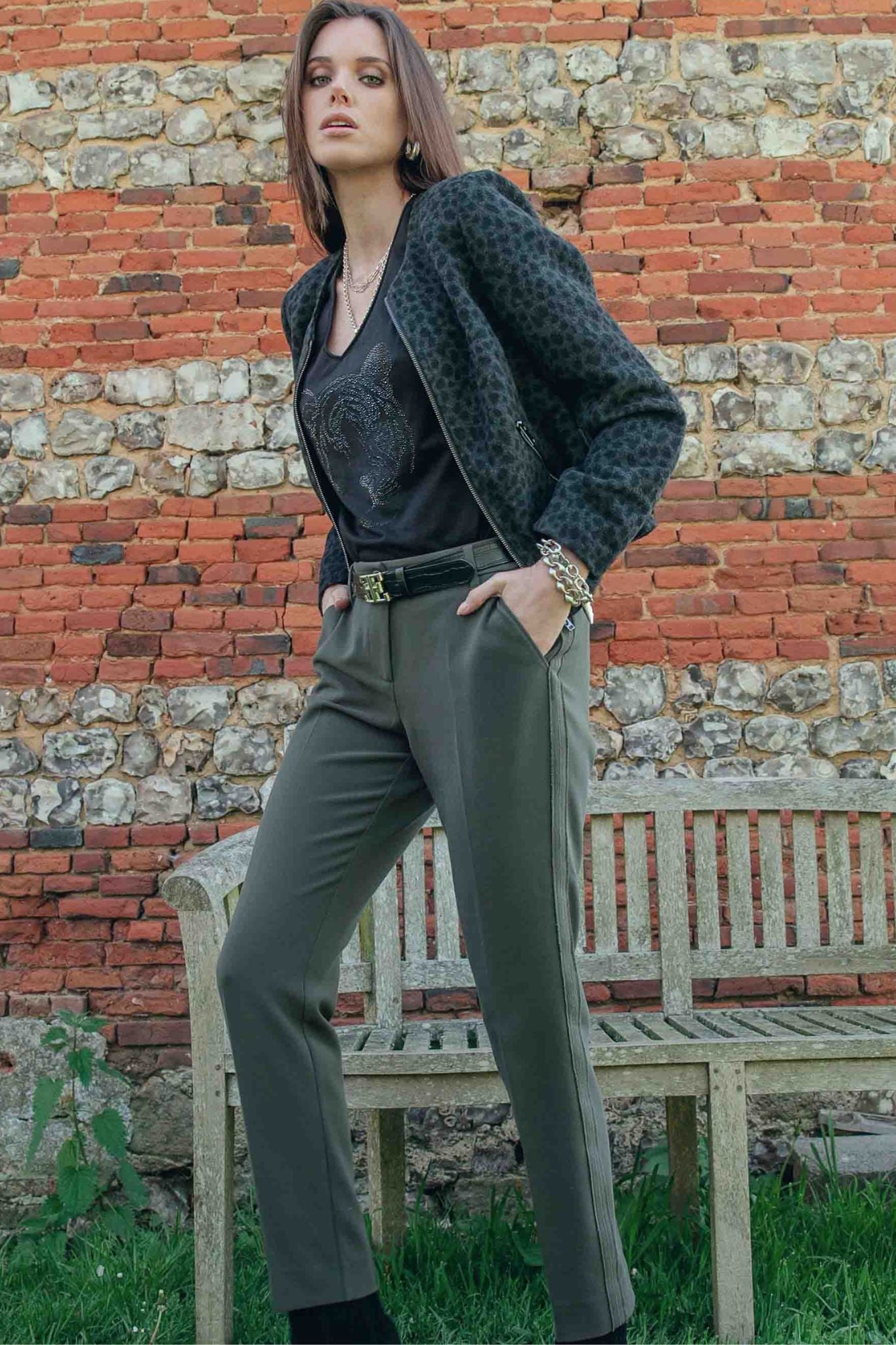 Pantalon cigarette kaki | Elora