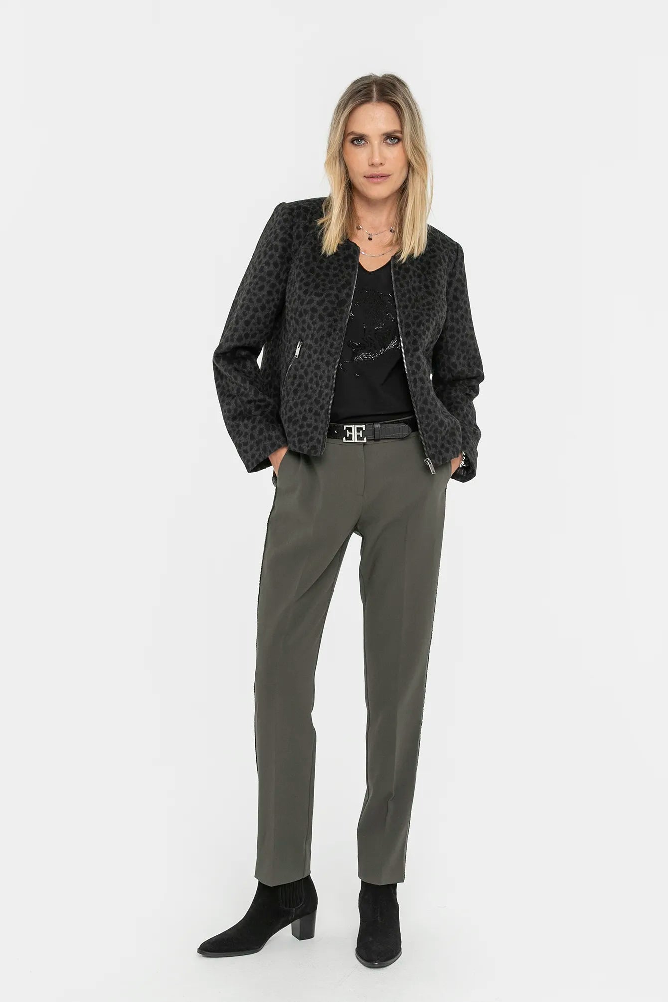 Tee shirt à strass noir | Elora