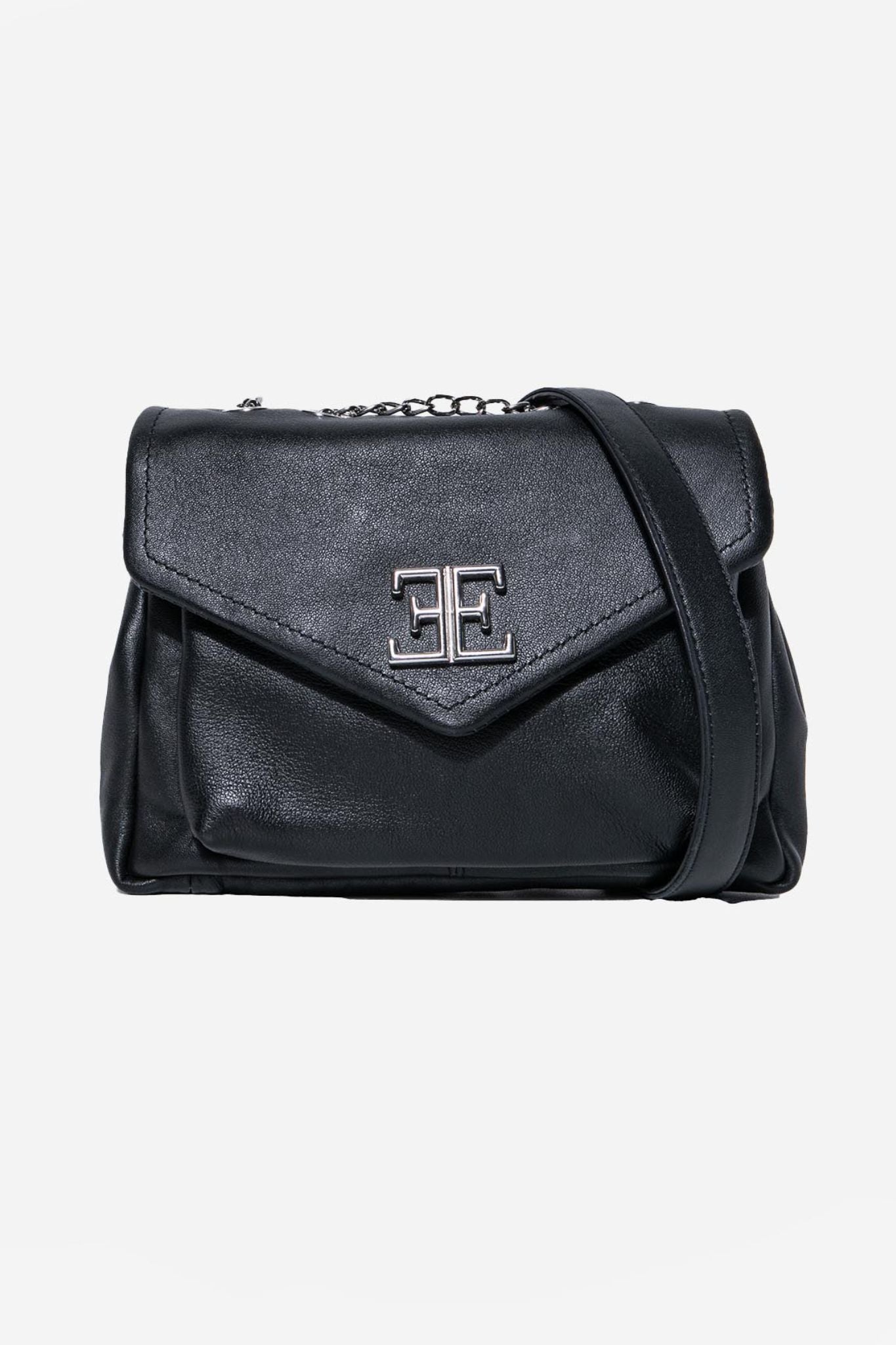 Sac pochette en cuir noir | Elora