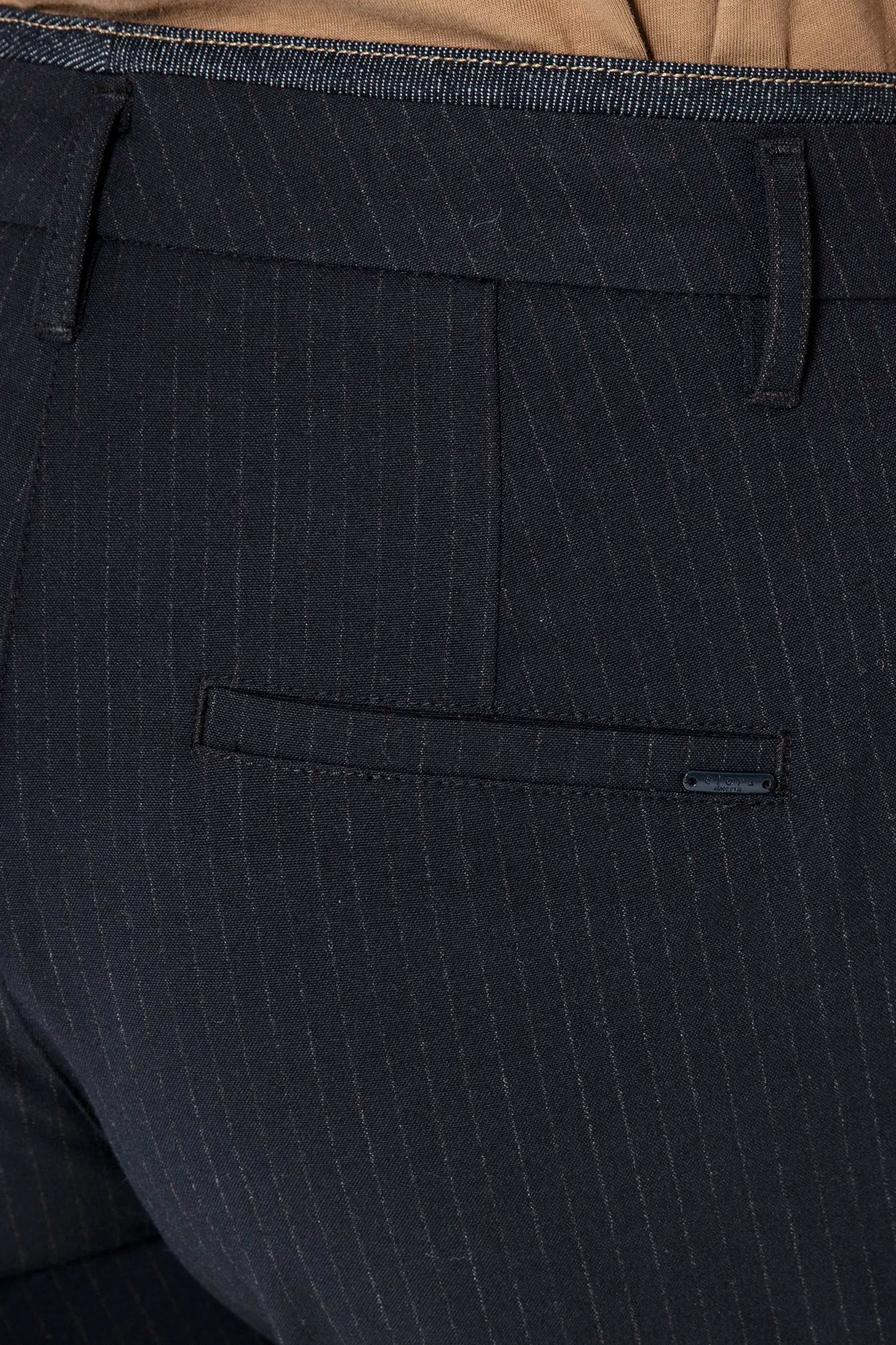 Pantalon bi matières rayé | Elora