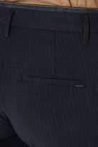 Pantalon bi matières rayé | Elora
