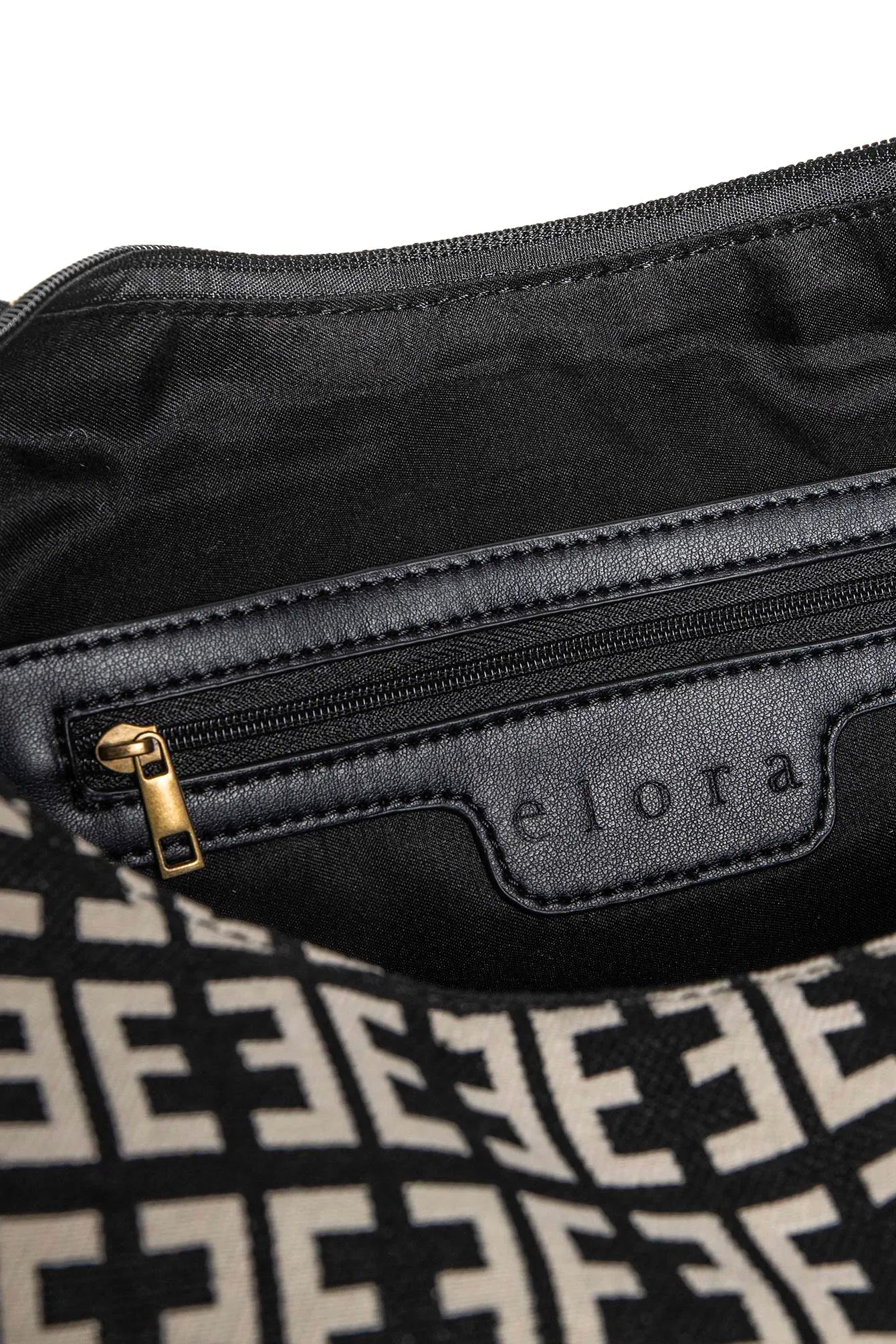 Sac monogramme noir et écru | Elora