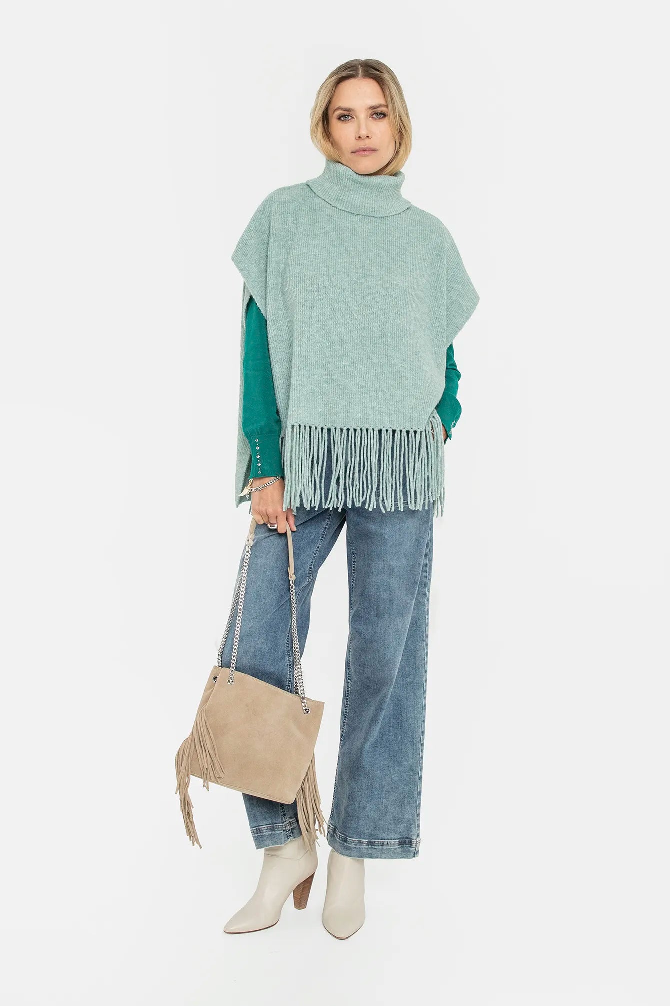 Pull clouté vert | Elora