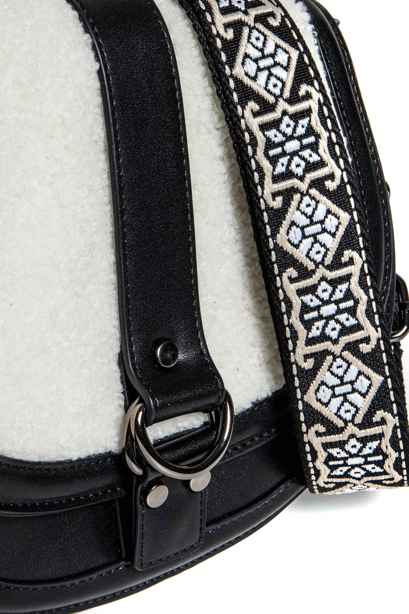 Sac bi matières noir et écru | Elora