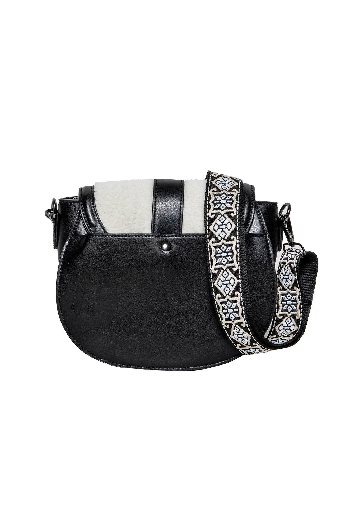 Sac bi matières noir et écru | Elora