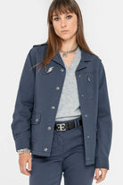 Veste avec broderies bleu | Elora