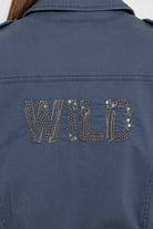 Veste avec broderies bleu | Elora