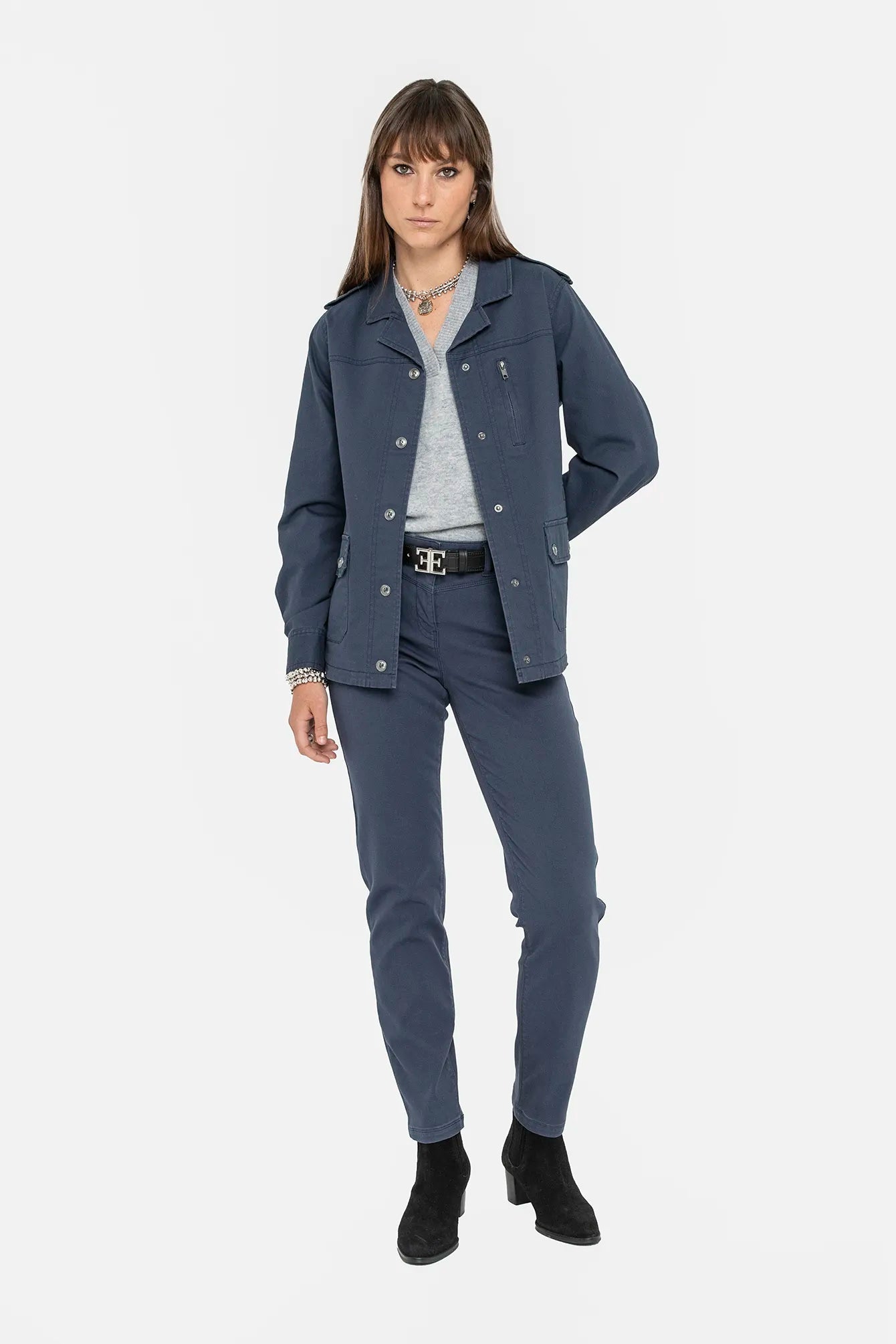 Pantalon slim bleu | Elora