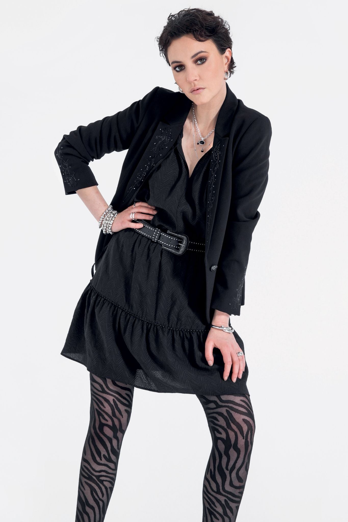 Collants zébré coloris noir | Elora