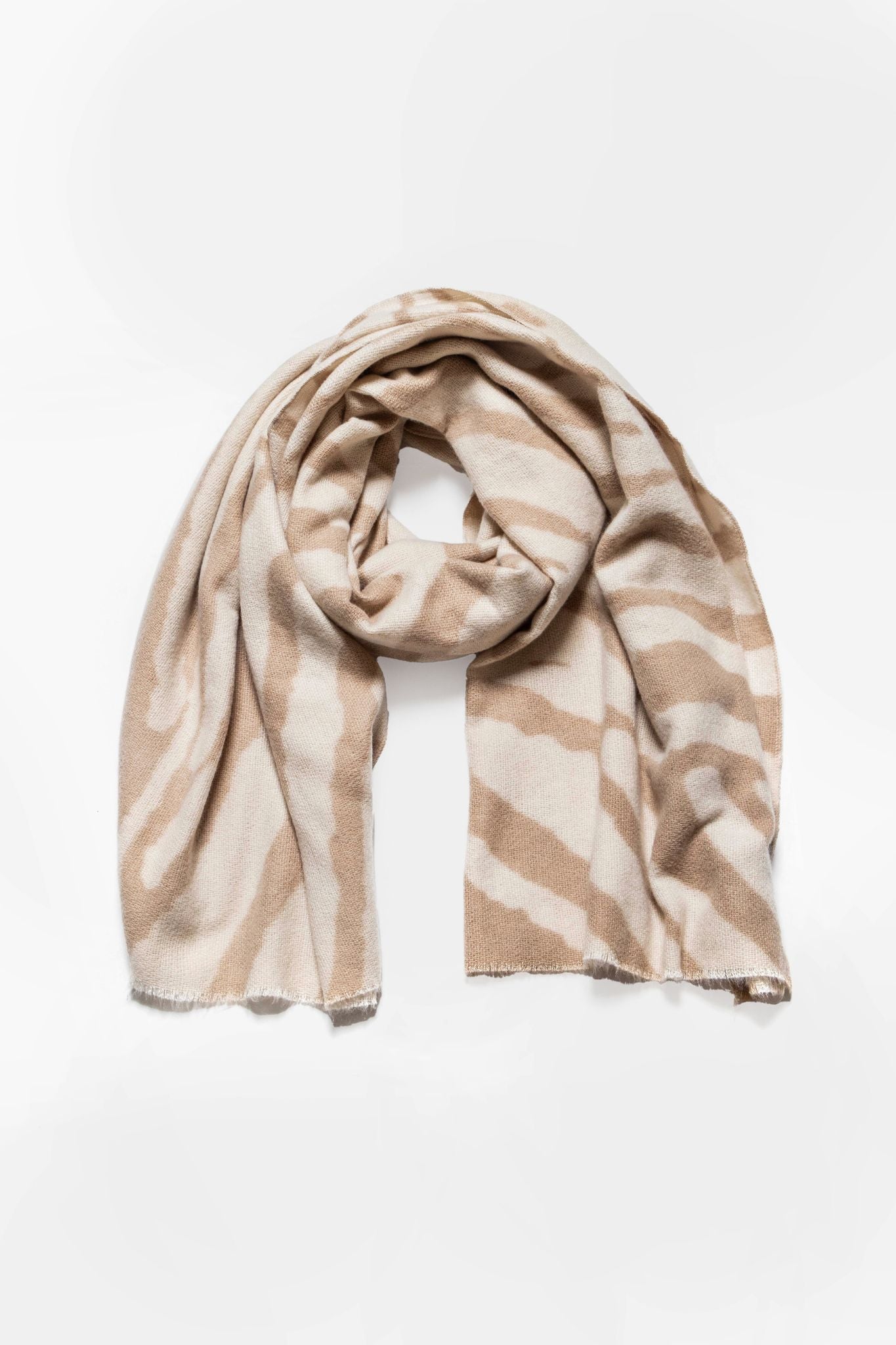 Etole imprimé zèbre beige et écru | Elora