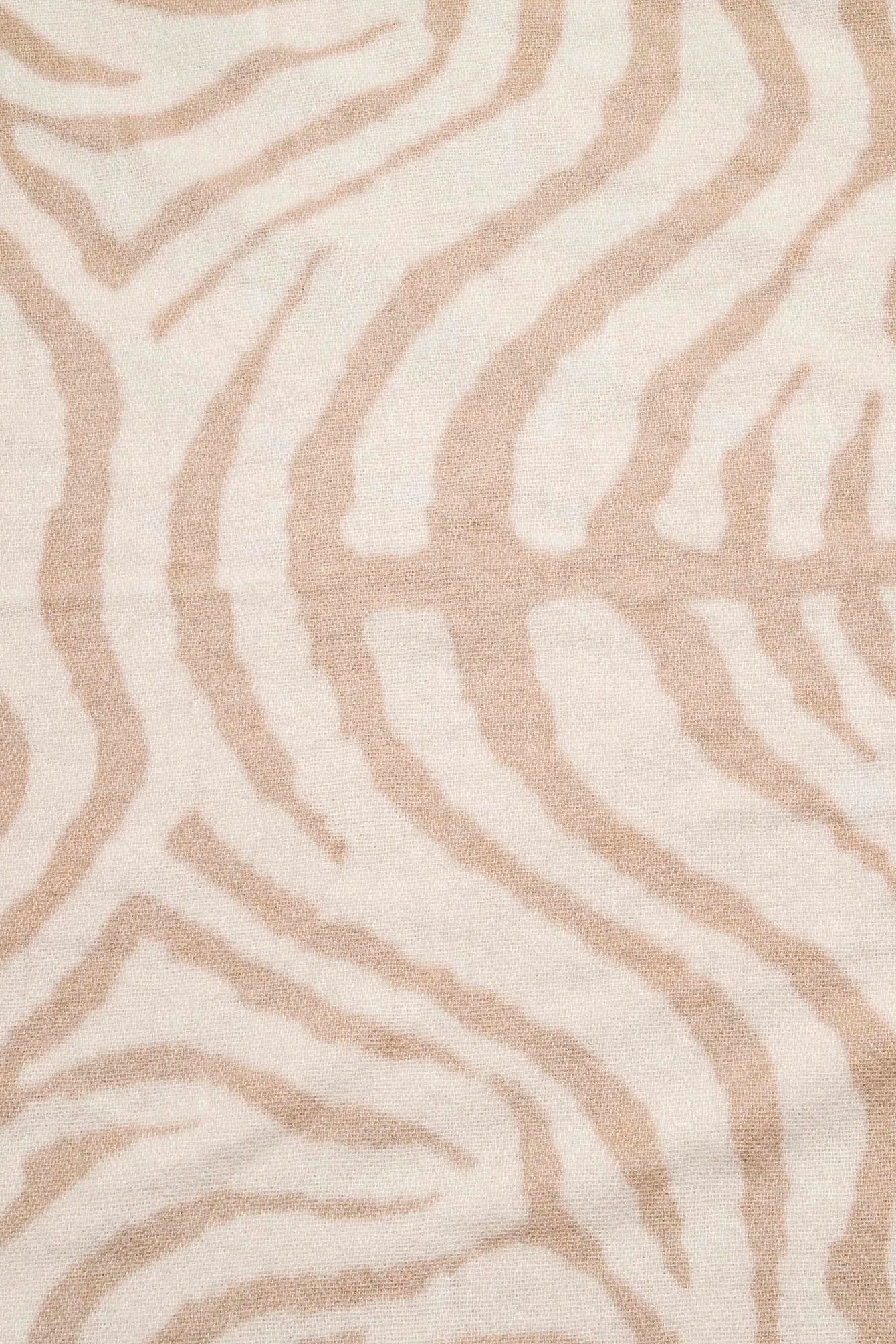 Etole imprimé zèbre beige et écru | Elora