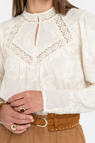 Blouse inspiration victorienne écrue | Elora