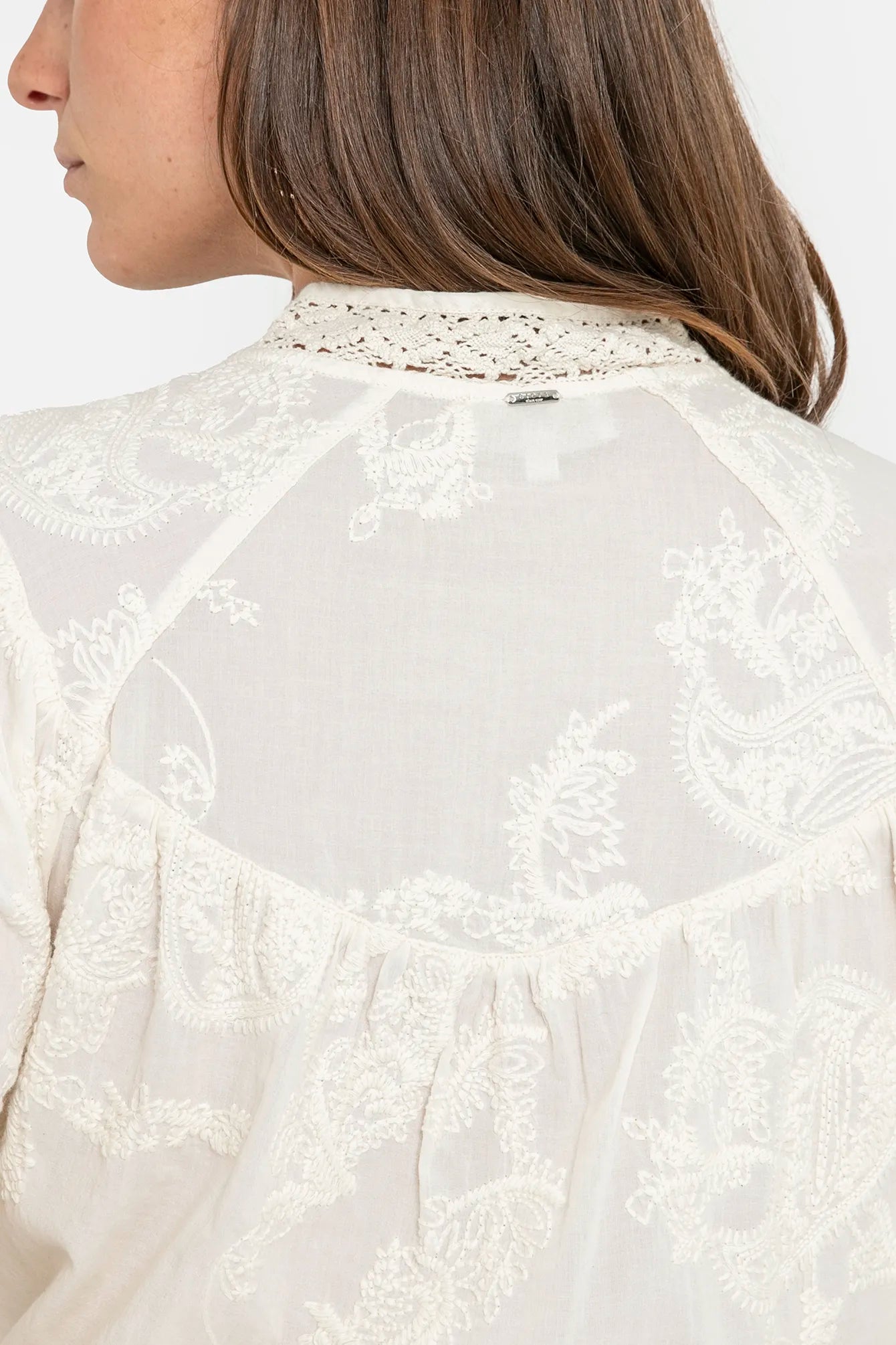 Blouse inspiration victorienne écrue | Elora
