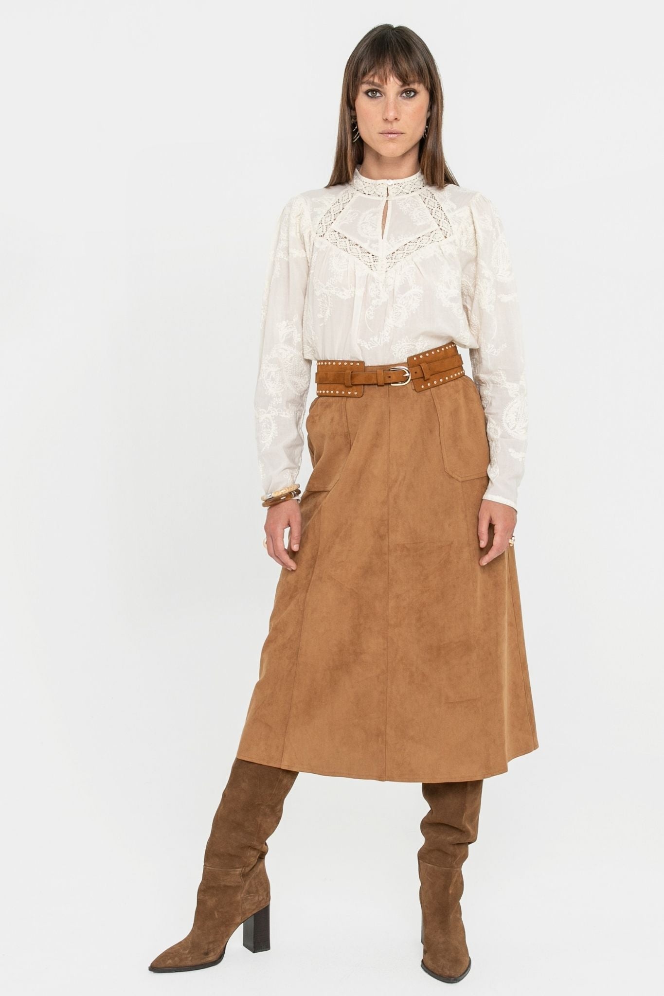 Blouse inspiration victorienne écrue | Elora