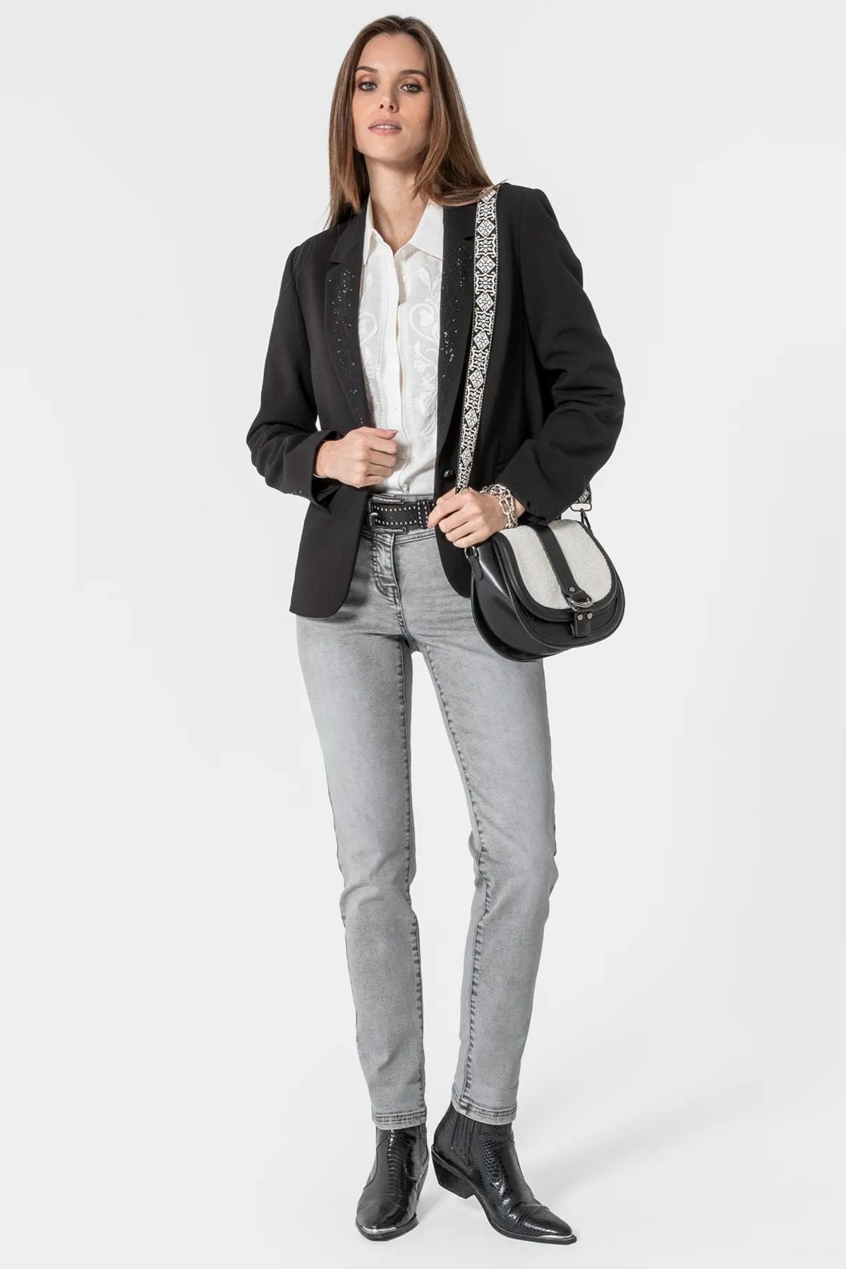 Jean droit gris clair | Elora